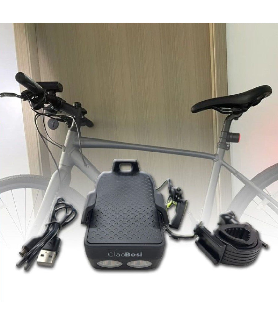 Luce Torcia Anteriore Per Bici Bicicletta Con Campanello Incorporato Ipx6 T-9293         