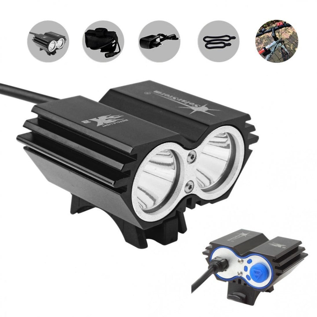 Trade Shop - Luce Torcia Cree Led Xm-l2 Faro Fanale Bicicletta Mtb Bdc Bici Scuter Lampada -