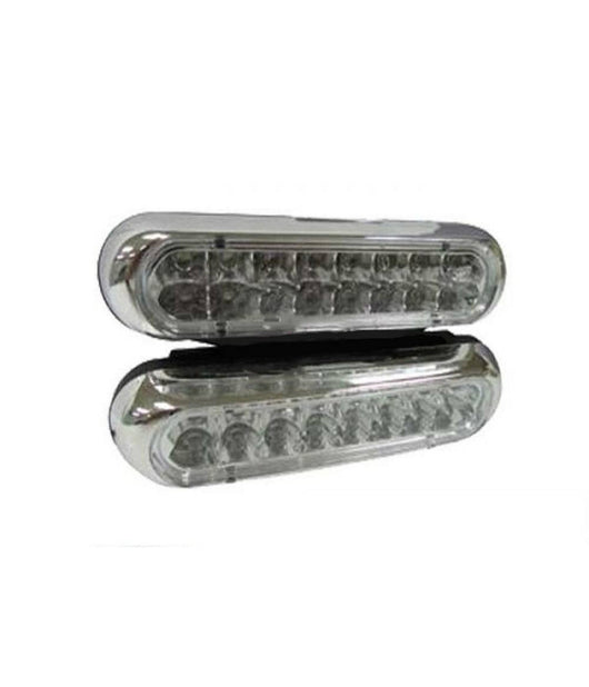 Luci Auto 16 Led Per Fanale Day Time Diurne Waterproof Dc 12v Paraurti Luce Blue         