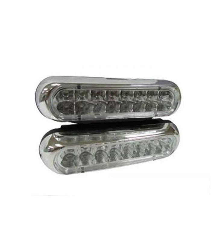 Luci Auto 16 Led Per Fanale Day Time Diurne Waterproof Dc 12v Paraurti Luce Blue         