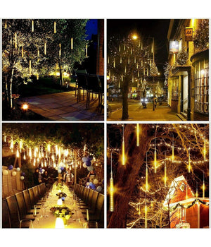 Luci Di Natale Da Esterno Natalizie Led Effetto Pioggia Stella Cadente Meteoriti         