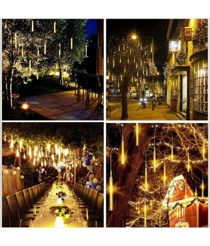 Luci Di Natale Da Esterno Natalizie Led Effetto Pioggia Stella Cadente Meteoriti         