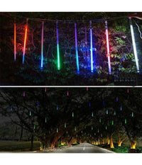 Luci Di Natale Esterno Natalizi Led Effetto Pioggia Stella Cadente Meteoriti Rgb         