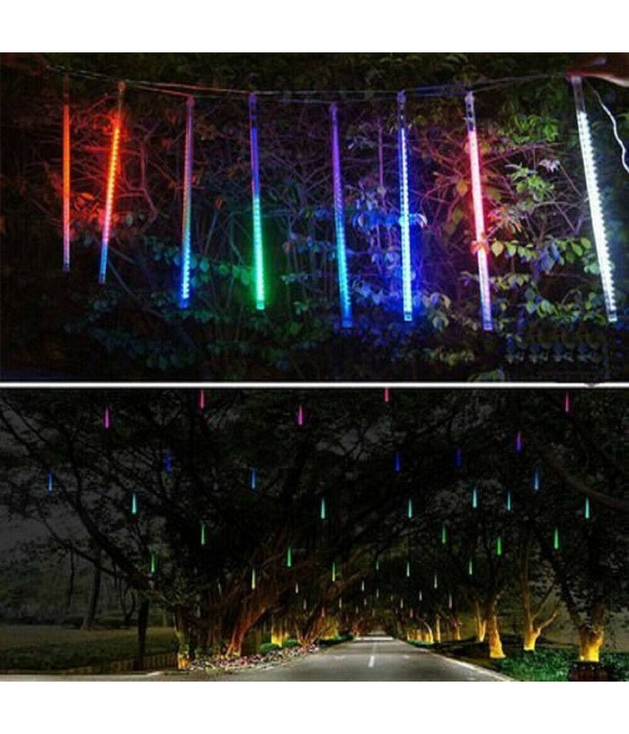Luci Di Natale Esterno Natalizi Led Effetto Pioggia Stella Cadente Meteoriti Rgb         
