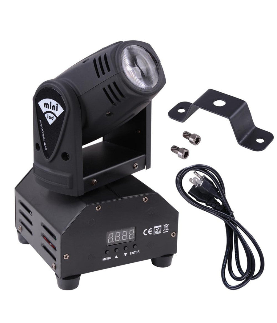 Luci Dj Mini Moving Head Beam Led 12w Cree Mini Teste Mobili Fascio Stretto         