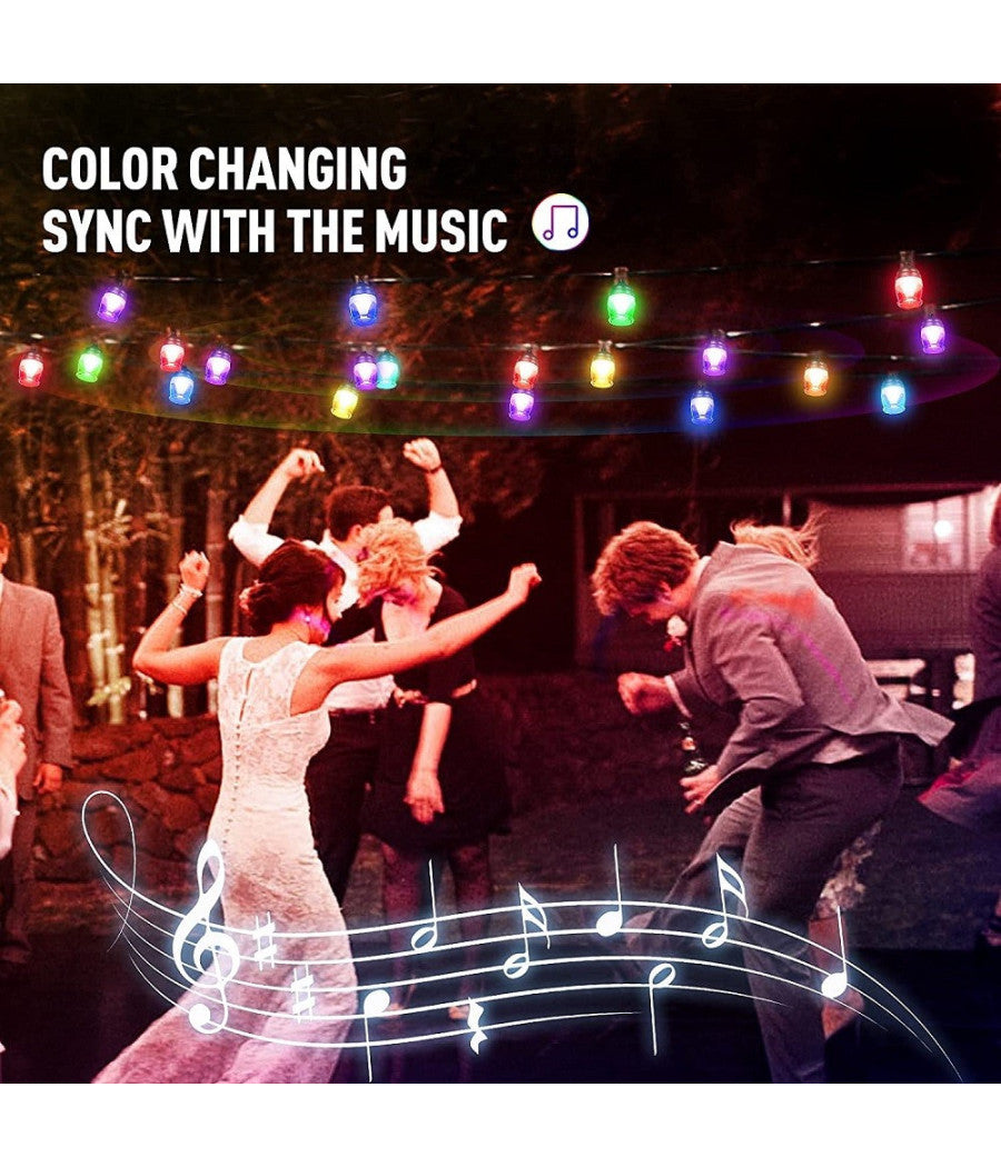 Luci Per Esterni A Led Rgb 14 Lampadine Dimmerabili Sincronizzate Impermeabili         