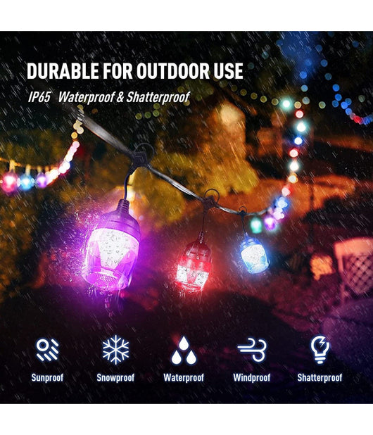 Luci Per Esterni A Led Rgb 14 Lampadine Dimmerabili Sincronizzate Impermeabili         