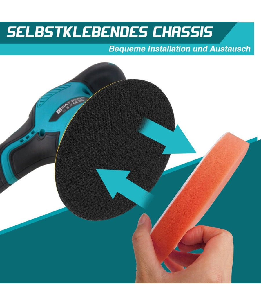 Lucidatrice Rotorbitale 2 Batterie 12 V 2000 Mah 8 Velocità  Levigatrice Per Auto         