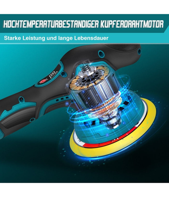 Lucidatrice Rotorbitale 2 Batterie 12 V 2000 Mah 8 Velocità  Levigatrice Per Auto         