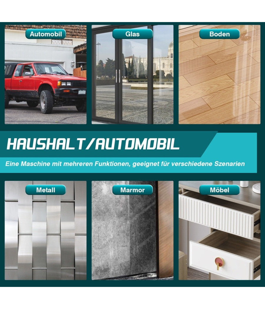 Lucidatrice Rotorbitale 2 Batterie 12 V 2000 Mah 8 Velocità  Levigatrice Per Auto         