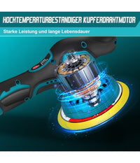 Lucidatrice Rotorbitale 2 Batterie 12 V 2000 Mah 8 Velocità  Levigatrice Per Auto         