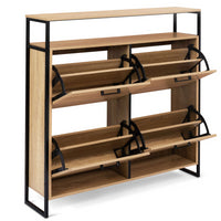 IDMarket - LUIS Scarpiera a 4 ante con ripiano superiore dal design industriale