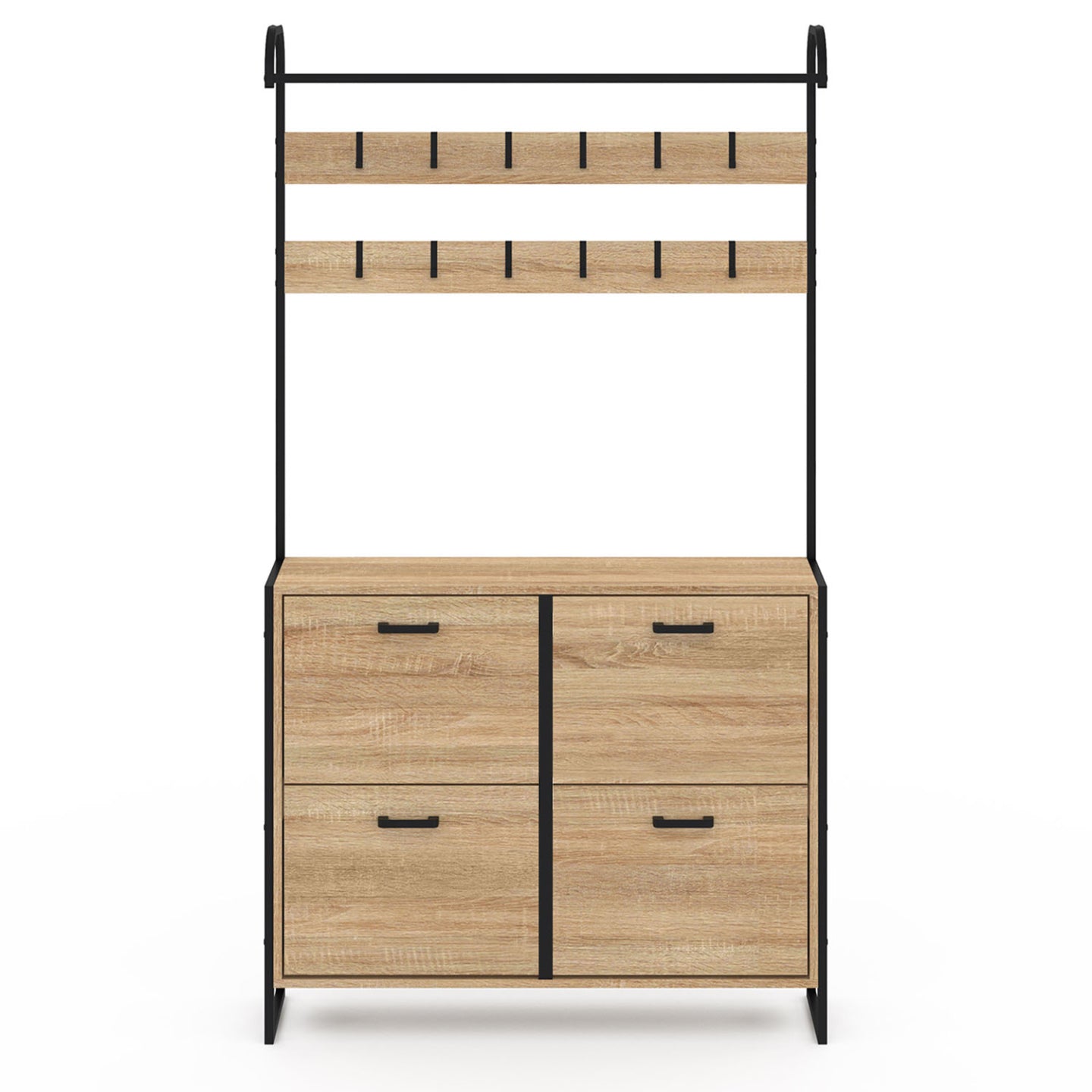 IDMarket - LUIS Scarpiera da corridoio a 4 ante dal design industriale