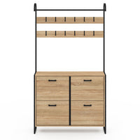 IDMarket - LUIS Scarpiera da corridoio a 4 ante dal design industriale