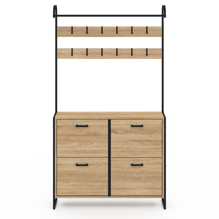 IDMarket - LUIS Scarpiera da corridoio a 4 ante dal design industriale