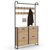 IDMarket - LUIS Scarpiera da corridoio a 4 ante dal design industriale