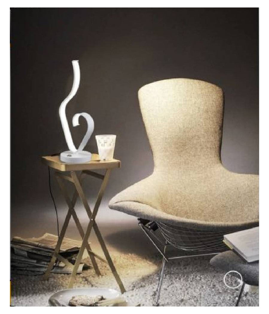 Lume Da Comodino Ad Onda Design Moderno 10 W Lampada Tavolo Abatjour 39x15 Luce  -bianco Freddo      -