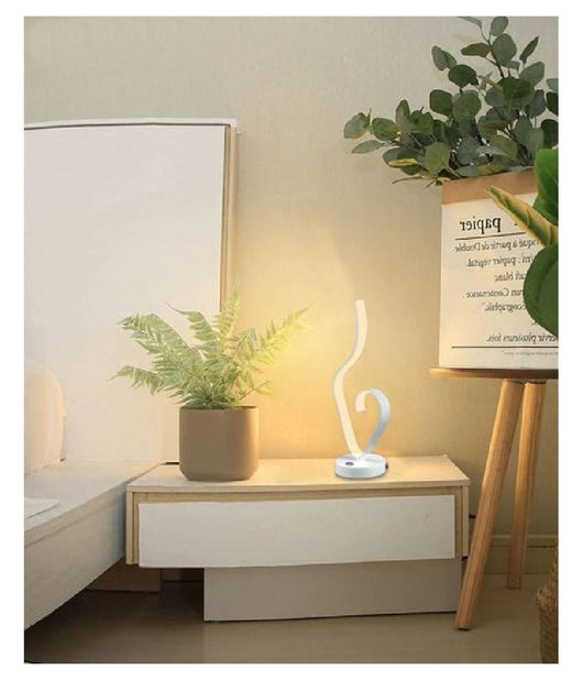 Lume Da Comodino Ad Onda Design Moderno 10 W Lampada Tavolo Abatjour 39x15 Luce  -bianco Caldo      -