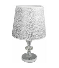 Lume Da Comodino Moderno Abat Jour Lumetto Tavolo Acciaio Paralume Glitter D19a         