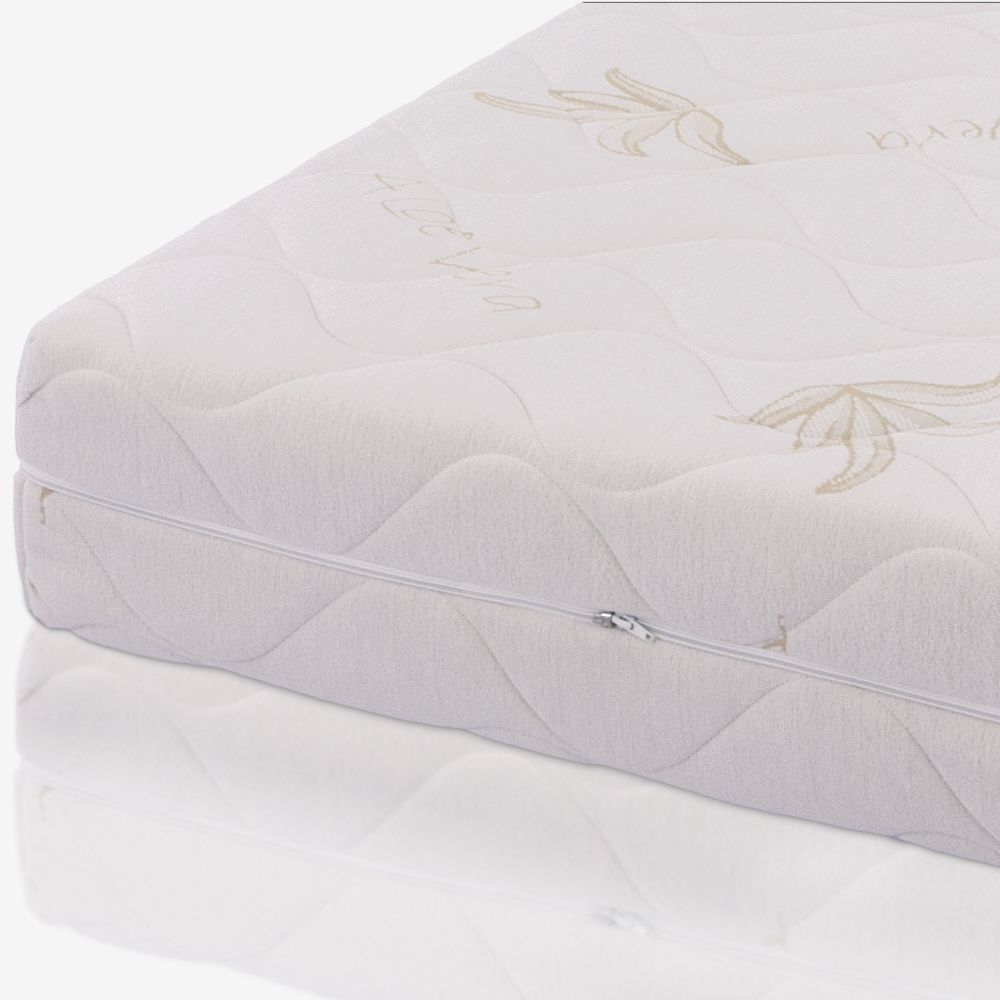 Materasso alla Francese 140x195 Sfoderabile, Alto 19 cm - Waterfoam, Rivestimento in Aloe Vera | Lupin I