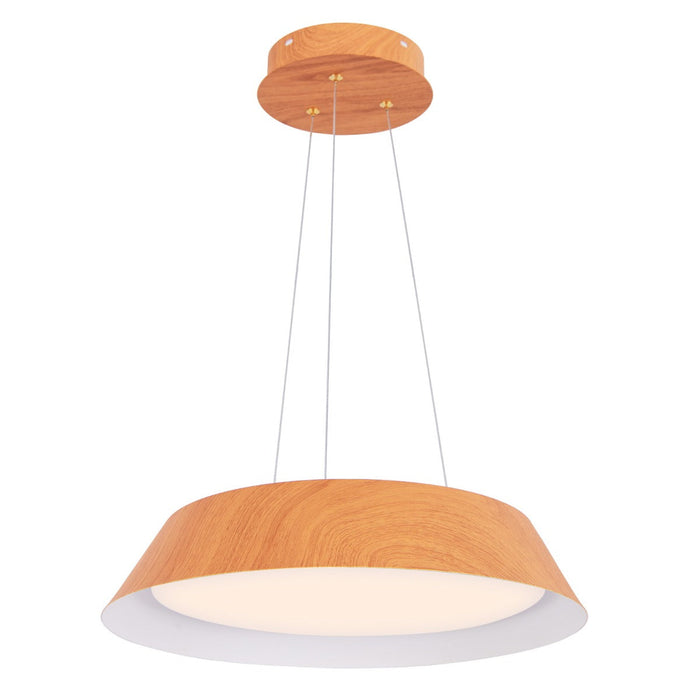 Lampadario illuminazione led 40cm apparecchio moderno lampadario 21w con struttura in metallo venature del legno luce calda 3000k apparecchio a sospensione naturale 20_0008821