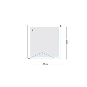Cabina doccia 2 lati con porta a soffietto cristallo trasparente 80x80 cm