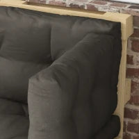 Set 3 Cuscini da Giardino per Divani e Pallet in Poliestere con Imbottitura Spessa, Grigio Carbone