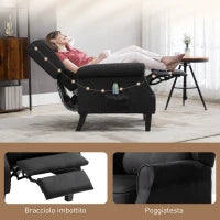 Poltrona Massaggiante e Reclinabile con Funzione Riscaldante e Telecomando, 78x84x101cm, Nero