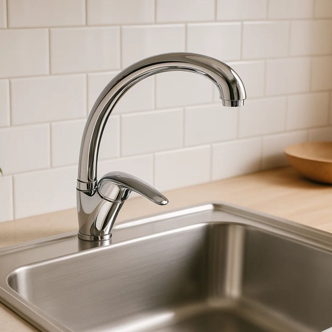 Miscelatore monoforo ottone per lavello cucina maiorca erogazione orientabile *** finitura- cromo lucido, confezione 1