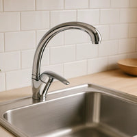 Miscelatore monoforo ottone per lavello cucina maiorca erogazione orientabile *** finitura- cromo lucido, confezione 1