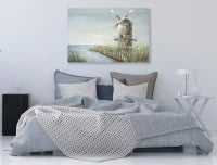 Dipinto Su Tela Mulino Cm 120X3.7X80