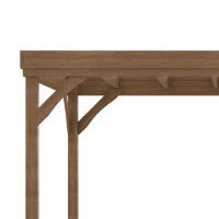 Pergola 4 x 3 m in Legno Tradizionale Autoportante con 4 Piedi, Tetto per Terrazza da Decorare, Marrone