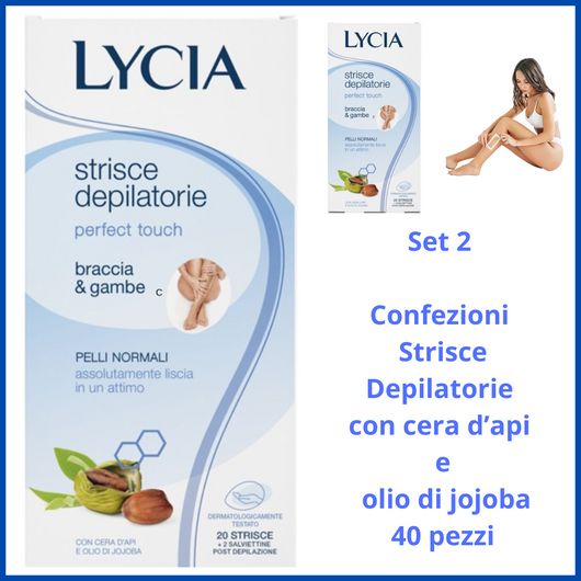 Lycia 40 strisce depilatorie donna depilatore ceretta cera corpo gambe e braccia depilazione
