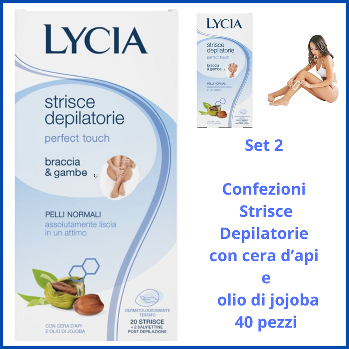 Lycia 40 strisce depilatorie donna depilatore ceretta cera corpo gambe e braccia depilazione