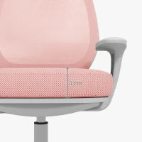 Sedia da Ufficio Ergonomica ad Altezza Regolabile con 5 Rotelle, 55x48x82.5-94.5 cm, Rosa