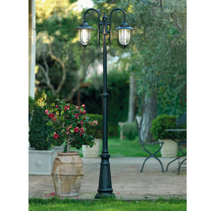 Palo porto da giardino alluminio ruggine 2 diffusori telescopico altezza 220