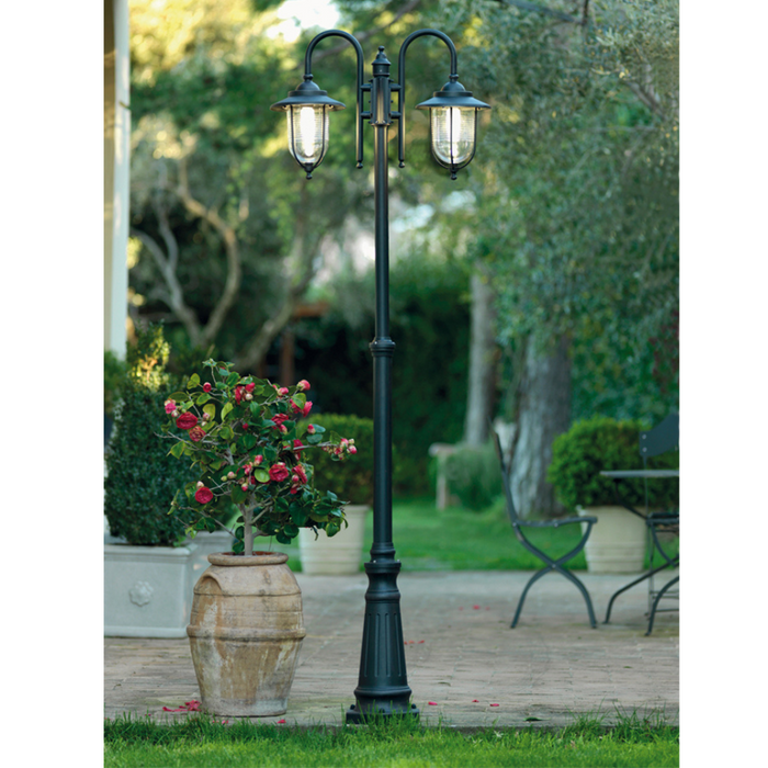 Palo porto da giardino alluminio ruggine 2 diffusori telescopico altezza 220