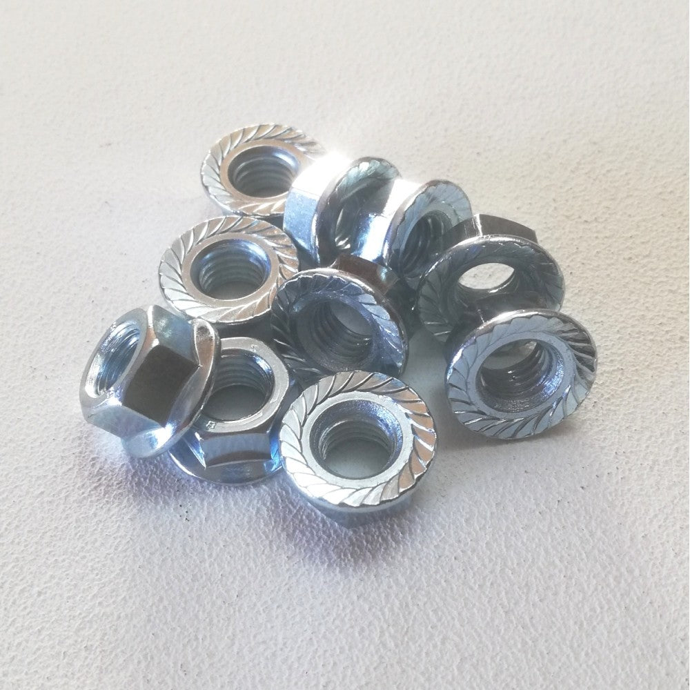 M 12 chiave 18 - 50pz dado esagonale flangiato zincato passo grosso