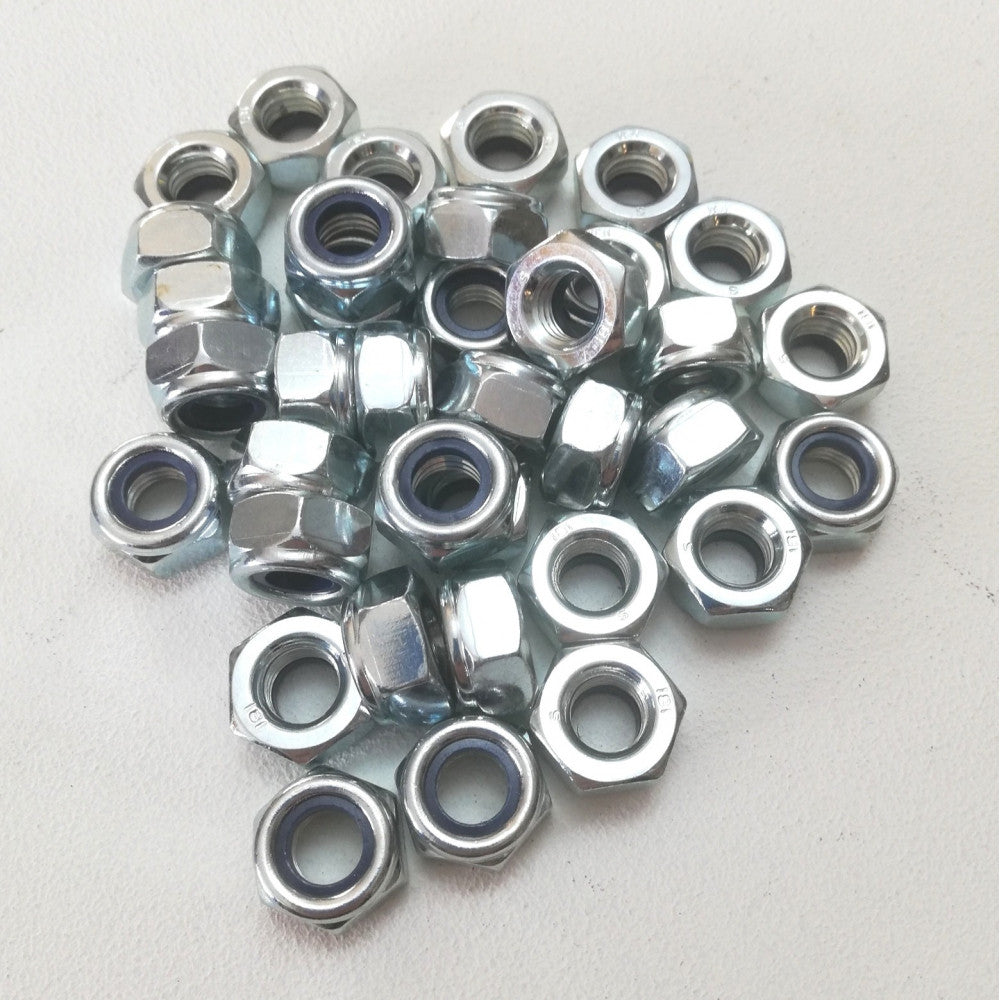 M 6 chiave 10 - 500pz dado esagonale autobloccante zincato passo grosso