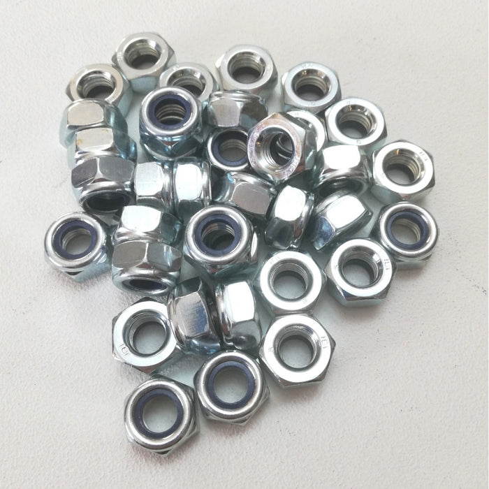 M 6 chiave 10 - 500pz dado esagonale autobloccante zincato passo grosso