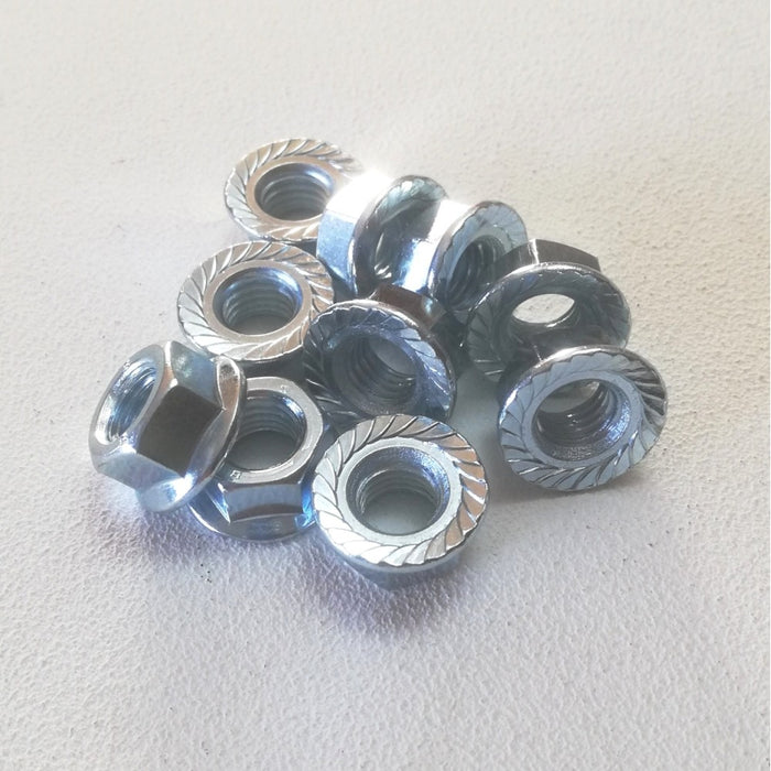 M 6 chiave 10 - 50pz dado esagonale flangiato zincato passo grosso