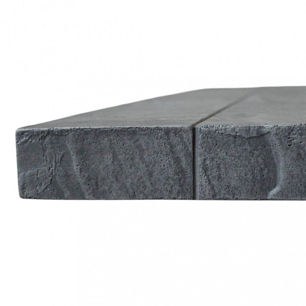 Tavolo Ceramica E Ferro Verniciato Rettangolare Minosse 160X90 Cm Grigio Scuro