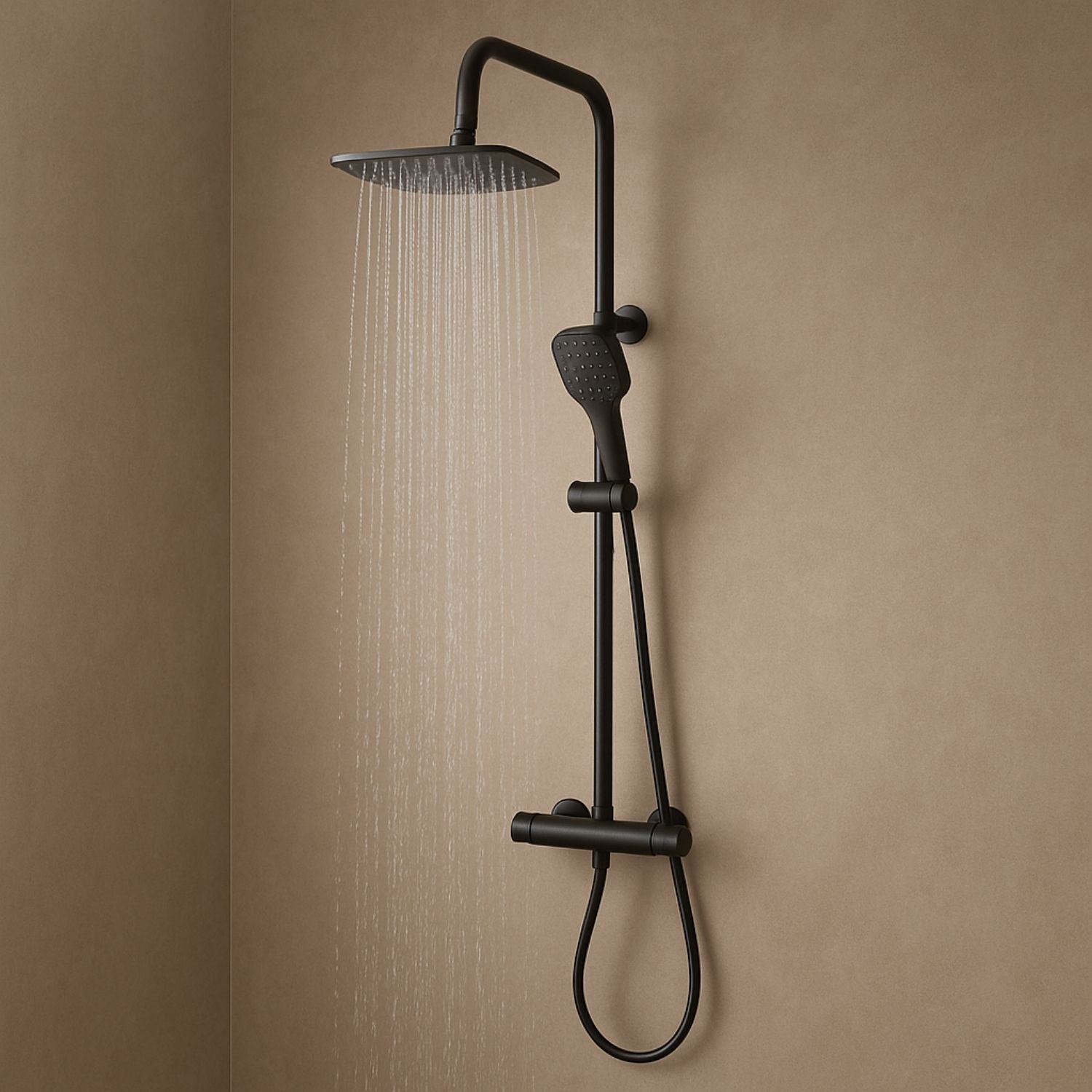 Colonna doccia attrezzata slot black termostatica 2 funzioni doccetta quadro *** confezione 1