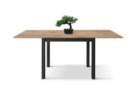 PAZZO DESIGN Tavolo allungabile, Rovere Rustico, Nobilitato melaminico, Made in Italy, Basamento Nero, 90 x 90 x 76,5 cm