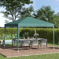 Gazebo Struttura in Acciaio Pieghevole Rivestimento Tessuto Oxford Verde 3x3m