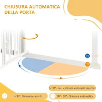 Cancellino per Cani taglia Piccola e Media con Chiusura Automatica, in Acciaio e PA, 74-100x76 cm, Bianco