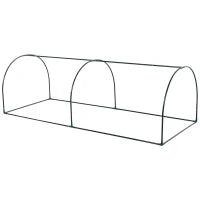 Oustunny Serra da Giardino con Porte Anteriori a Cerniera, in Acciaio e PVC, 250x100x80 cm