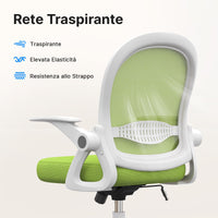 Sedia gaming bambino - RATTANTREE - Sedia ufficio piccola - Rete traspirante, braccioli regolabili - Verde