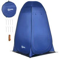Tenda Doccia da Campeggio e Spiaggia con Porta a Cerniera e Borsa di Trasporto, 126x124x189 cm, Blu Scuro