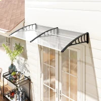 Tettoia Moderna in Policarbonato, Alluminio e PP per Balconi, Finestre e Porte, 200x96x27 cm